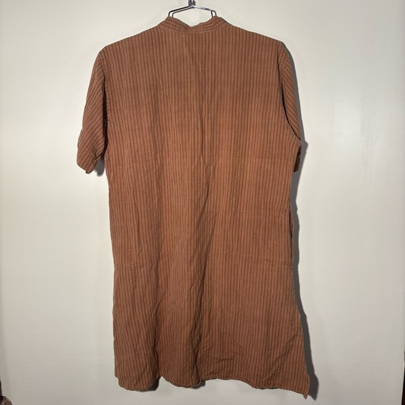 Natural Desi Button Neck Short Sleeve Tunic - Picture 5 of 5